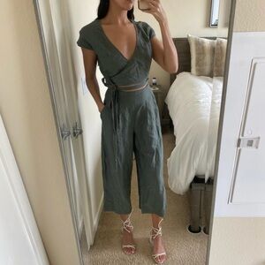 Aritzia Wilfred Brax Jumpsuit Linen Size 2